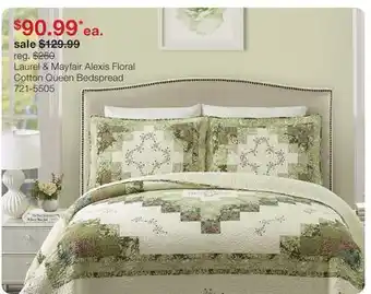 JC Penney Laurel & Mayfair Alexis Floral Cotton Queen Bedspread offer