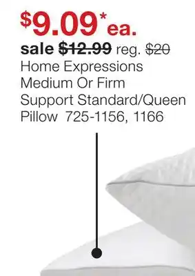 JC Penney Home Expressions Medium Or Firm Support Standard/Queen Pillow offer