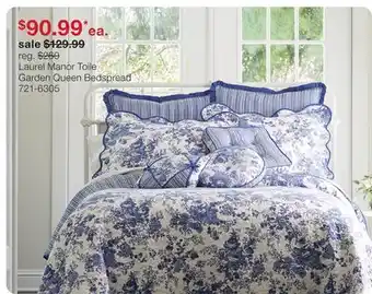 JC Penney Laurel Manor Toile Garden Queen Bedspread offer