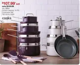 JC Penney Cooks Ceramic 14-Pc. Cookware Set offer