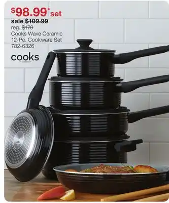 JC Penney Cooks Wave Ceramic 12-Pc. Cookware Set offer