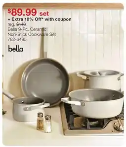 JC Penney Bella 9-Pc. Ceramic Non-Stick Cookware Set offer