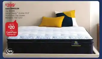 JC Penney Serta Classic Andria 12.5 Plush Euro Top Queen Mattress offer