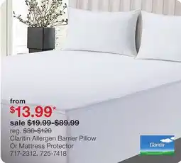 JC Penney Claritin Allergen Barrier Pillow Or Mattress Protector offer