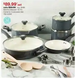 JC Penney Martha Stewart 19-Pc. Ceramic Cookware Set offer