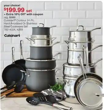 JC Penney Cuisinart Contour 14-Pc. Hard-Anodized Or Stainless Steel Cookware Set offer