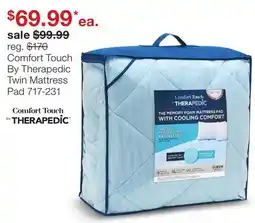 JC Penney Comfort Touch By Therapedic Twin Mattress Pad offer