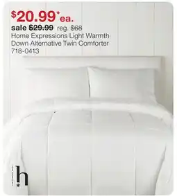 JC Penney Home Expressions Light Warmth Down Alternative Twin Comforter offer