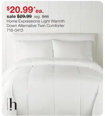 JC Penney Home Expressions Light Warmth Down Alternative Twin Comforter offer