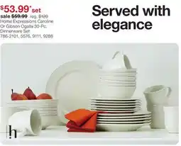 JC Penney Home Expressions Caroline Or Gibson Ogalla 30-Pc. Dinnerware Set offer