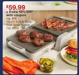 JC Penney 10x20 Fold & Store Dual Temp Griddle offer