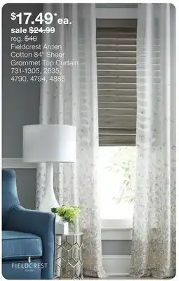 JC Penney Fieldcrest Arden Cotton 84 Sheer Grommet Top Curtain offer