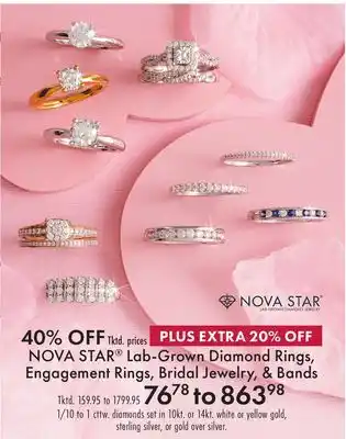 Boscov's NOVA STAR Lab-Grown Diamond Rings, Engagement Rings, Bridal Jewelry, & Bands offer