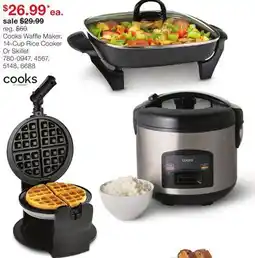 JC Penney Cooks Waffle Maker, 14-Cup Rice Cooker Or Skillet offer