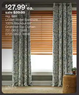 JC Penney Linden Street Bayshore 100% Blackout 84 Grommet-Top Curtain offer