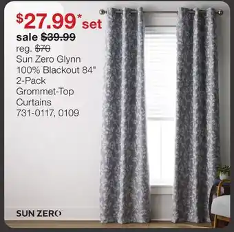 JC Penney Sun Zero Glynn 100% Blackout 84 2-Pack Grommet-Top Curtains offer