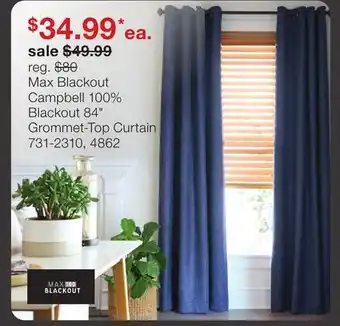 JC Penney Max Blackout Campbell 100% Blackout 84 Grommet-Top Curtain offer