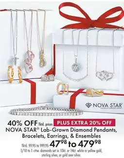 Boscov's NOVA STAR Lab-Grown Diamond Pendants, Bracelets, Earrings, & Ensembles offer