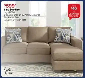 JC Penney Signature Design by Ashley Greaves Track-Arm Sofa offer