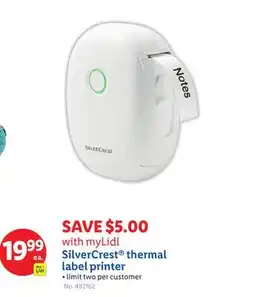 Lidl SilverCrest thermal label printer offer