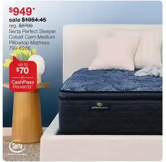 JC Penney Serta Perfect Sleeper Cobalt Calm Medium Pillowtop Mattress offer