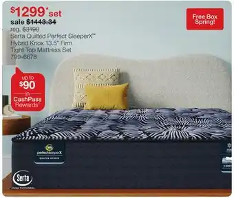 JC Penney Serta Quilted Perfect SleeperX Hybrid Knox 13.5 Firm Tight Top Mattress Set offer