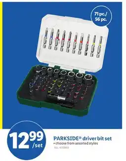 Lidl PARKSIDE driver bit set offer