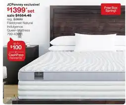 JC Penney FiIeldcrest Natural Indulgence Queen Mattress offer