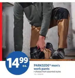 Lidl PARKSIDE men's work pants offer