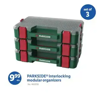 Lidl PARKSIDE interlocking modular organizers offer