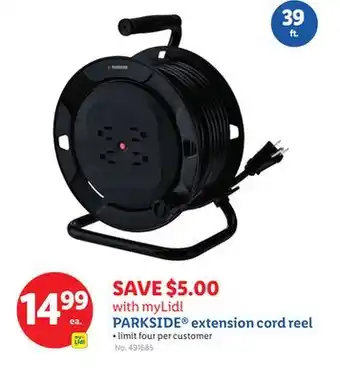 Lidl with myLidl PARKSIDE extension cord reel offer