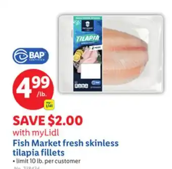 Lidl Fish Market fresh skinless tilapia fillets offer