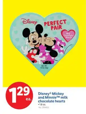 Lidl Disney Mickey and Minnie milk chocolate hearts offer