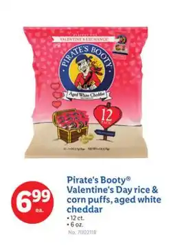 Lidl Pirate's Booty Valentine's Day rice & corn puffs, aged white cheddar offer