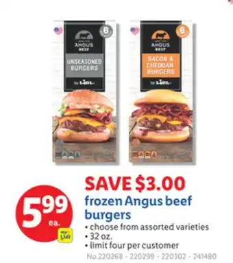 Lidl frozen Angus beef burgers offer