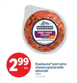 Lidl Kaukauna port wine cheese spread with almonds offer