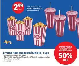 Lidl Livarno Home popcorn buckets / cups offer