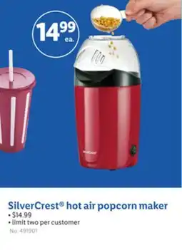 Lidl SilverCrest hot air popcorn maker offer