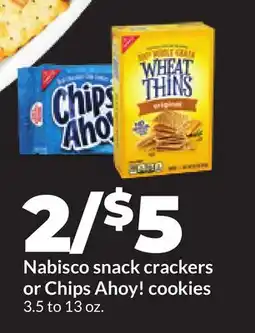 Hy-Vee Nabisco snack crackers or Chips Ahoy! cookies offer