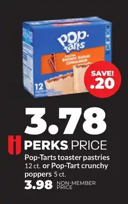 Hy-Vee Pop-Tarts toaster pastries 12 ct. or Pop-Tart crunchy 5 ct offer