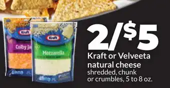 Hy-Vee Kraft or Velveeta natural cheese offer