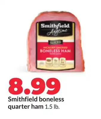 Hy-Vee Smithfield boneless quarter ham offer