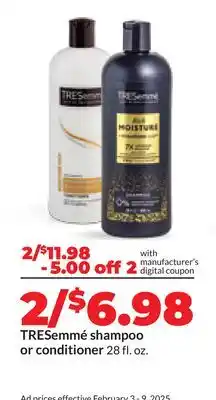 Hy-Vee TRESemmé shampoo or conditioner offer