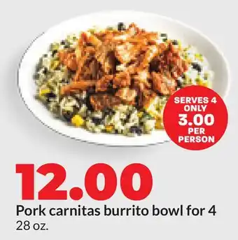 Hy-Vee Pork carnitas burrito bowl for 4 offer