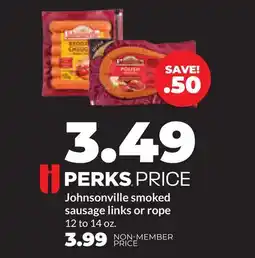 Hy-Vee Johnsonville smoked sausage links or rope offer