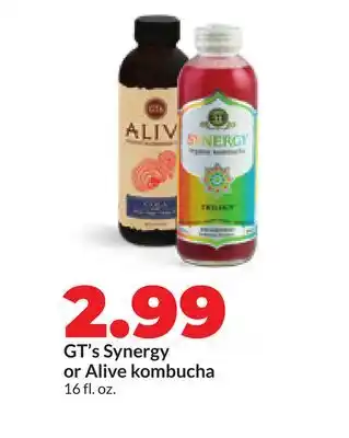 Hy-Vee GT's Synergy or Alive kombucha offer