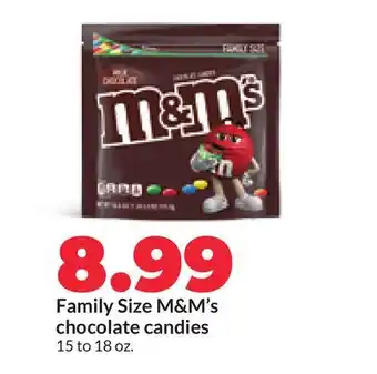 Hy-Vee Family Size M&M's chocolate candies offer