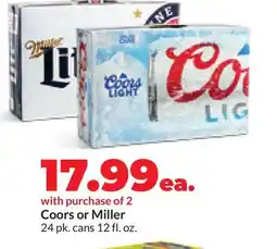 Hy-Vee Coors or Miller offer