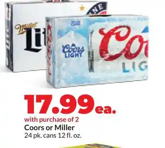 Hy-Vee Coors or Miller offer