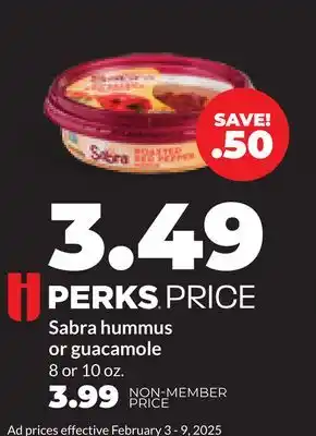 Hy-Vee Sabra hummus or guacamole offer